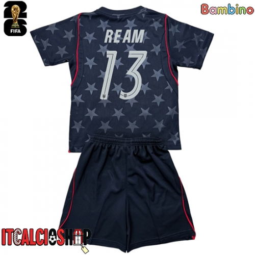 Stati Uniti Tim Ream #13 Seconda Maglia Bambino Mondiali 2026 Manica Corta (+ Pantaloni corti)